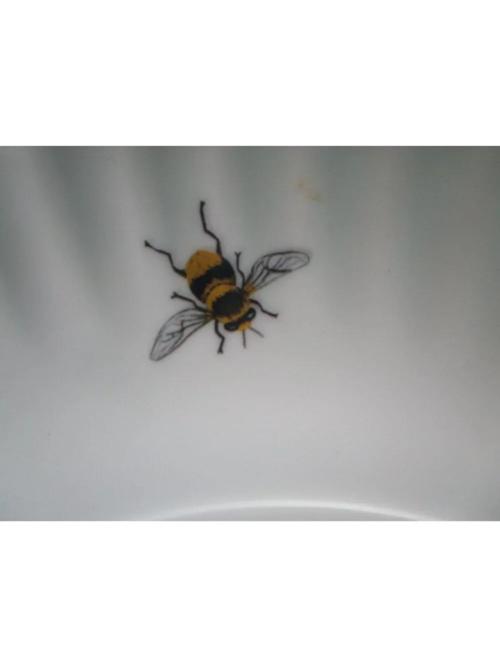 Bee Motif Melamine White Paper Plate Style One Hundred 80 Degrees Fluted Five Ge